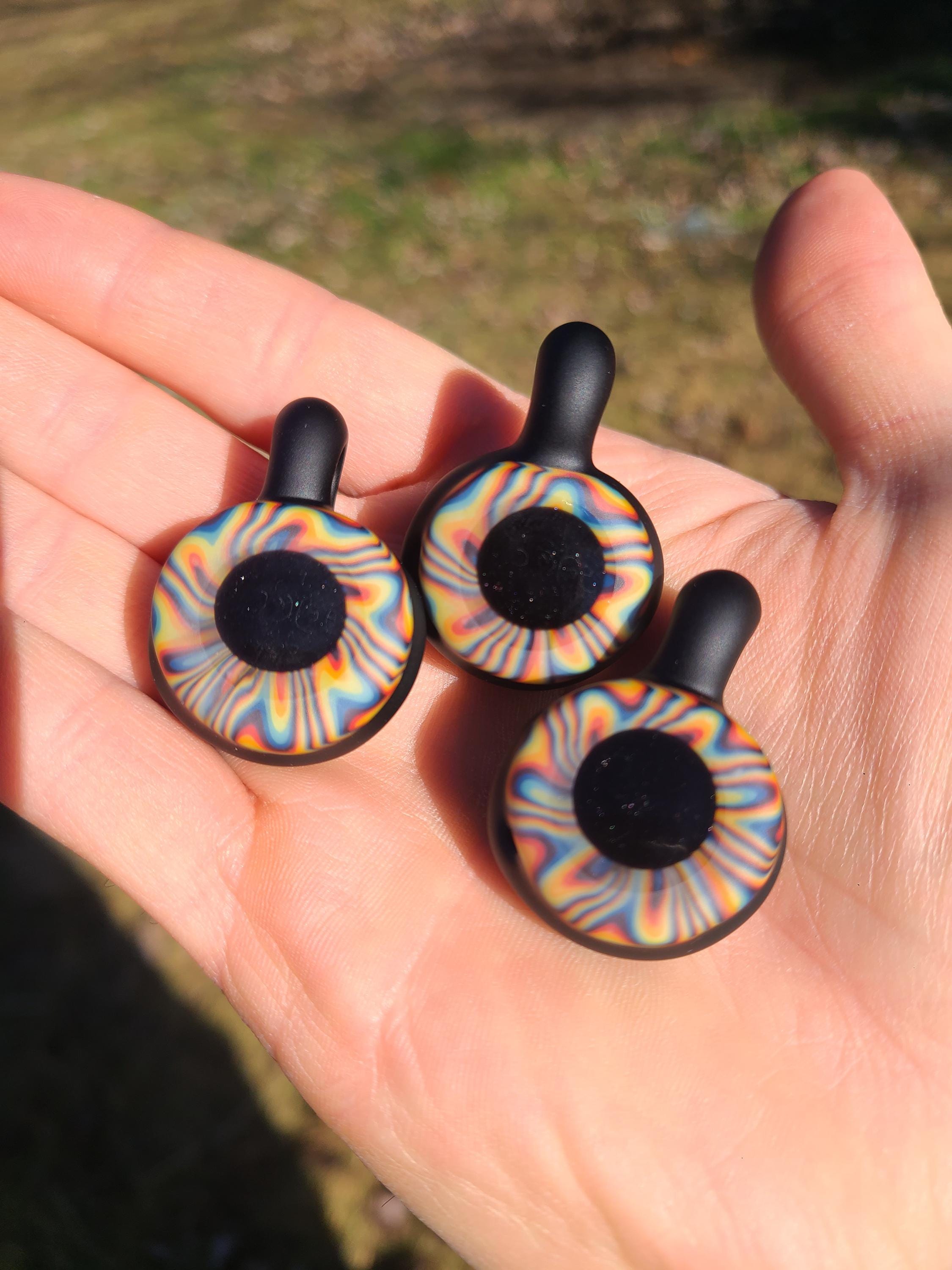 CUSTOM: Matte Black Eye Glass Pendant