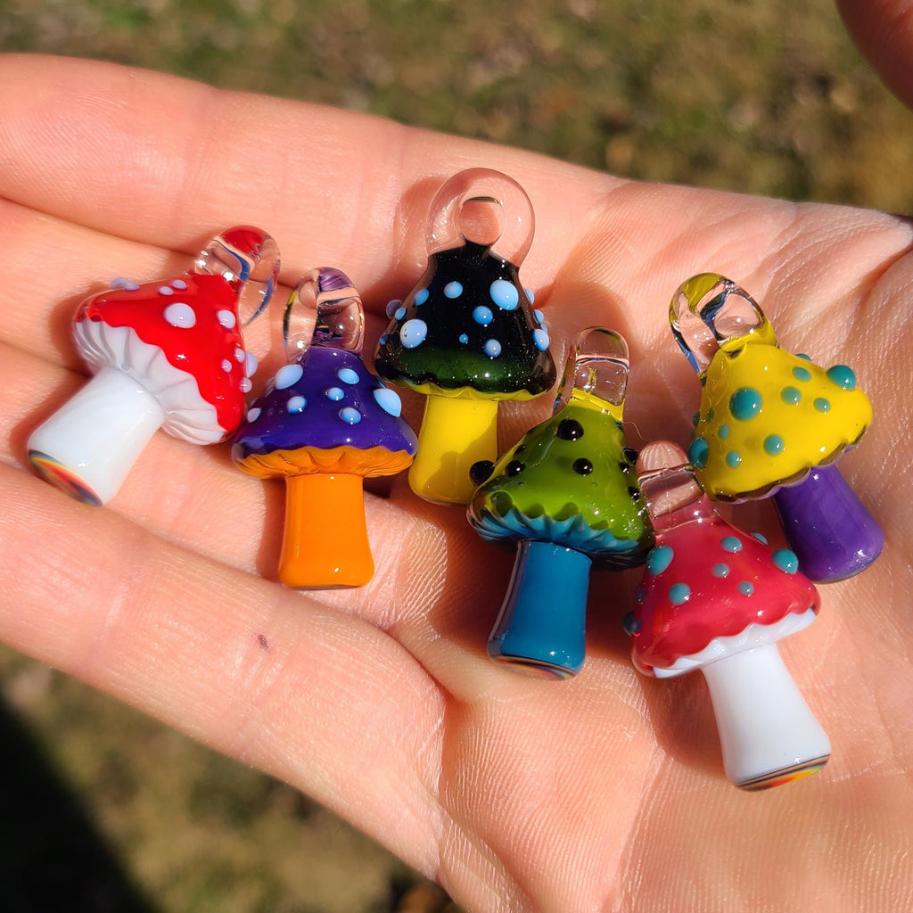 Custom Mushroom Glass Pendant
