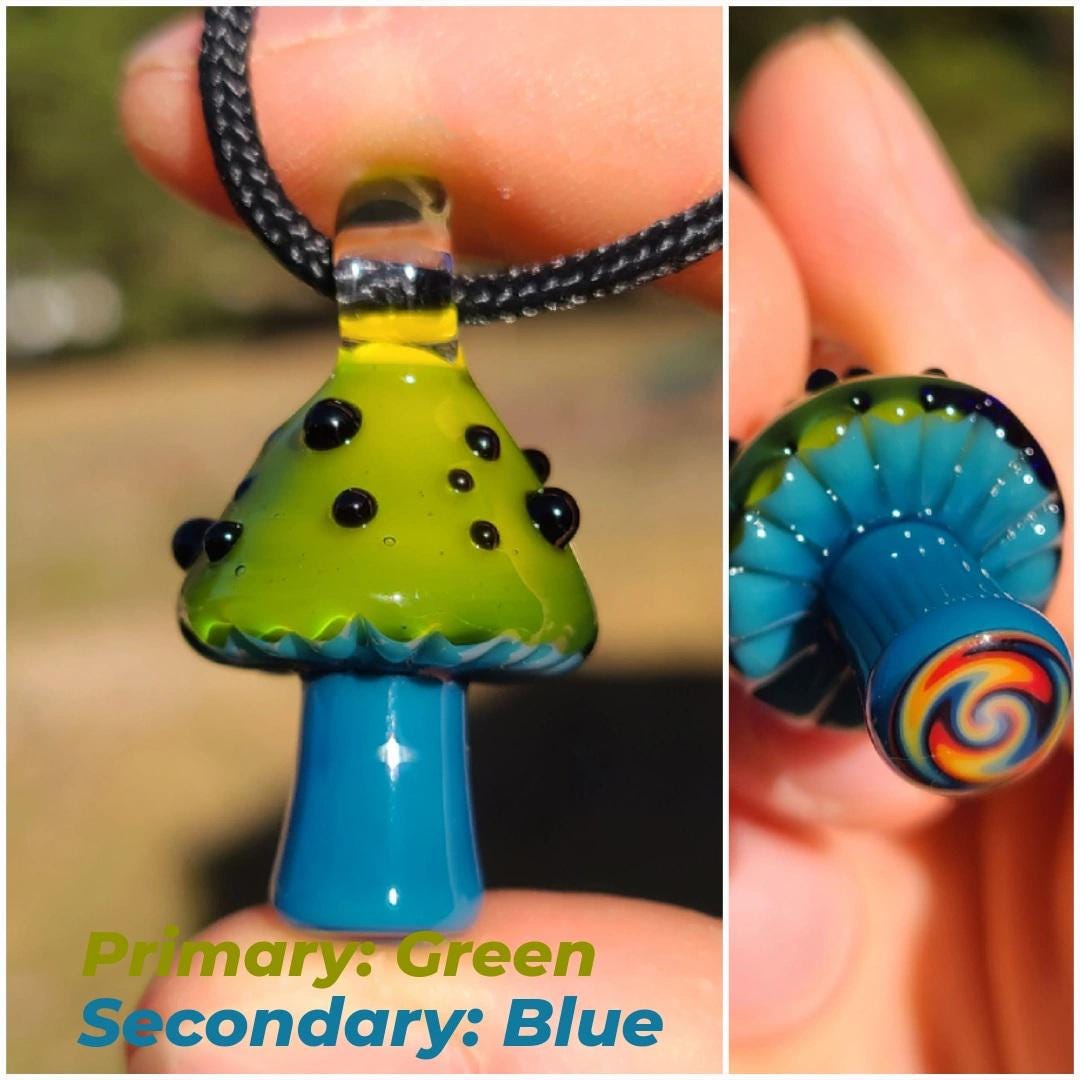 Custom Mushroom Glass Pendant