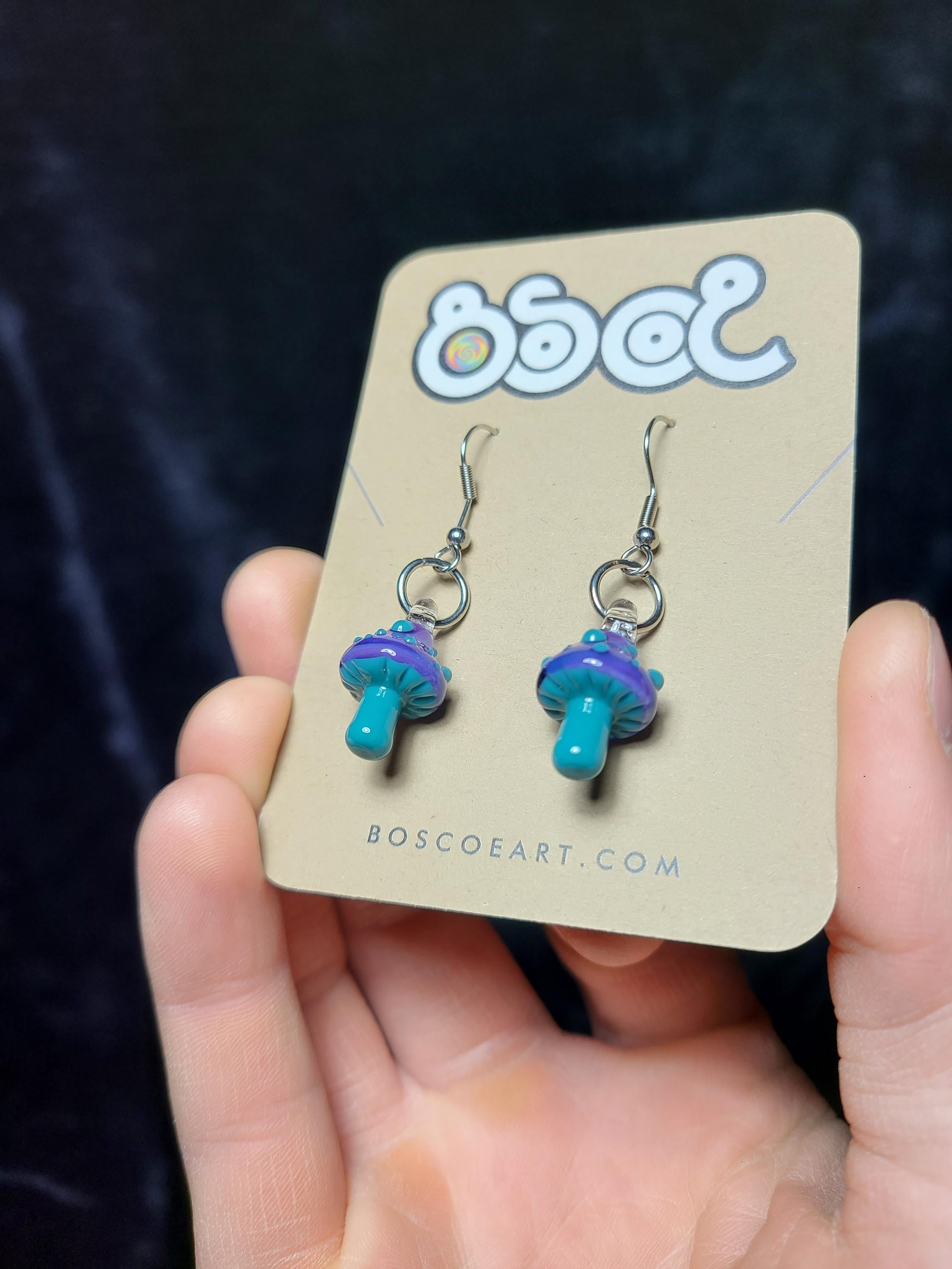 Wildberry Mushroom Glass Earrings Made to Order