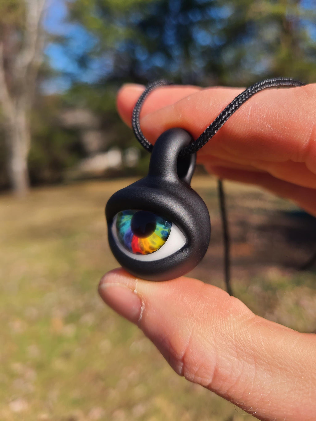 CUSTOM: Matte Black Eye Glass Pendant