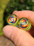 14.5mm Rainbow UV Wigwag Glass Plugs Ear Gauges