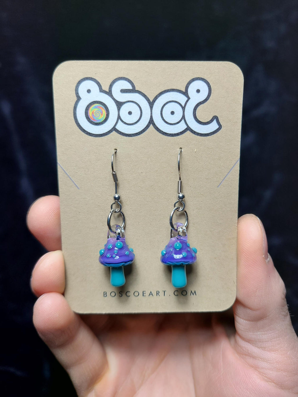 Wildberry Mushroom Glass Earrings Made to Order