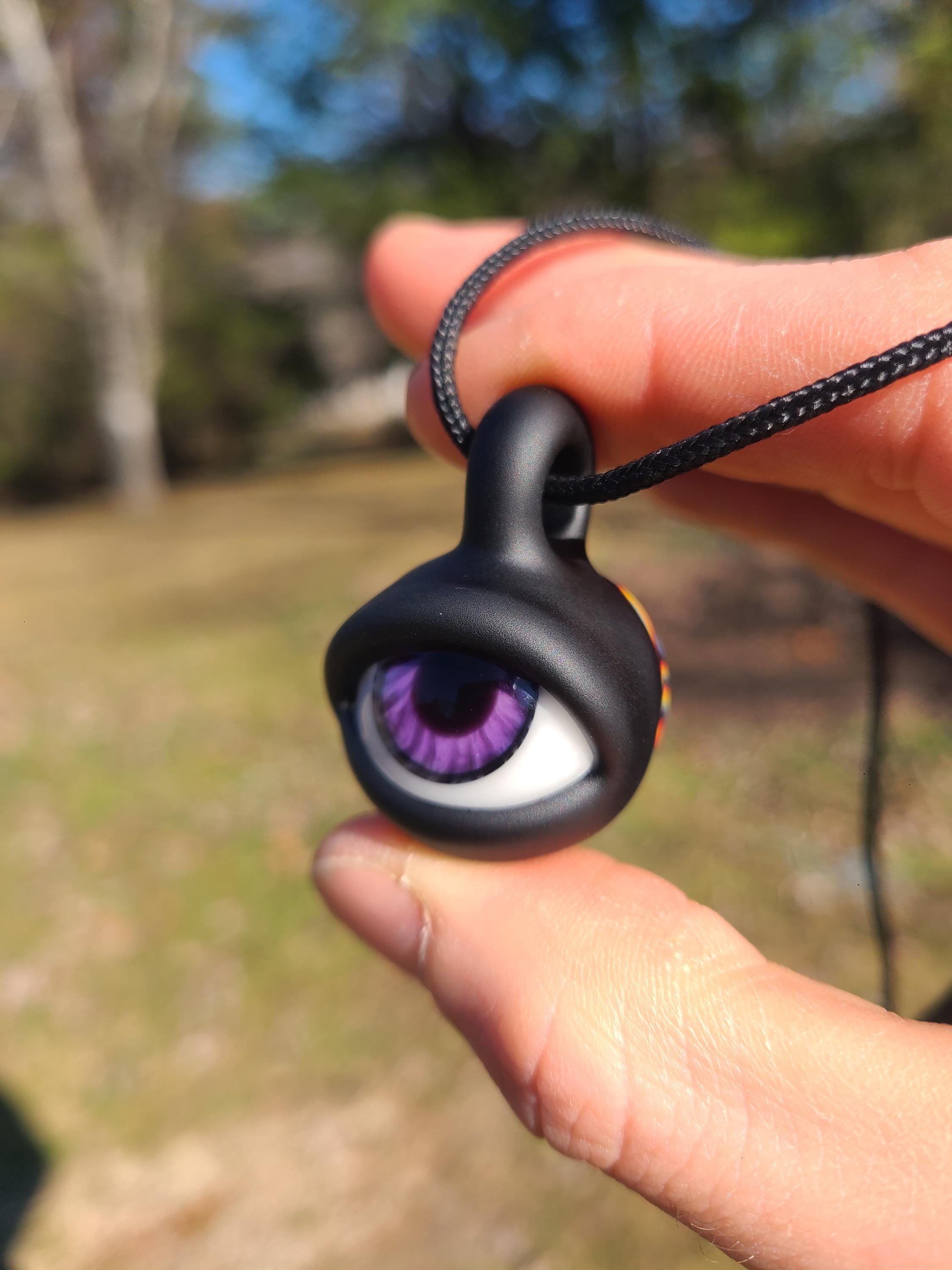 CUSTOM: Matte Black Eye Glass Pendant