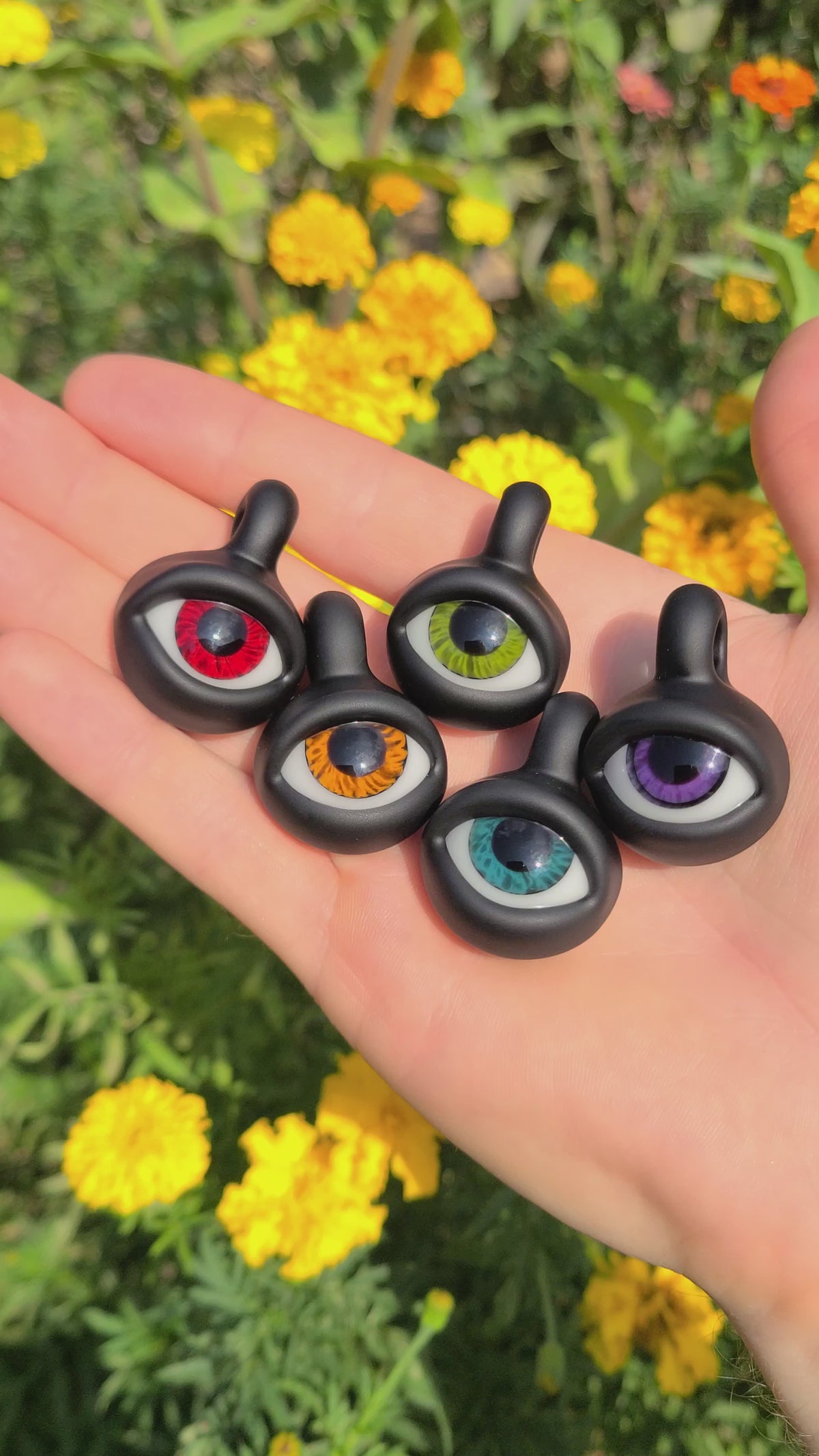 CUSTOM: Matte Black Eye Glass Pendant