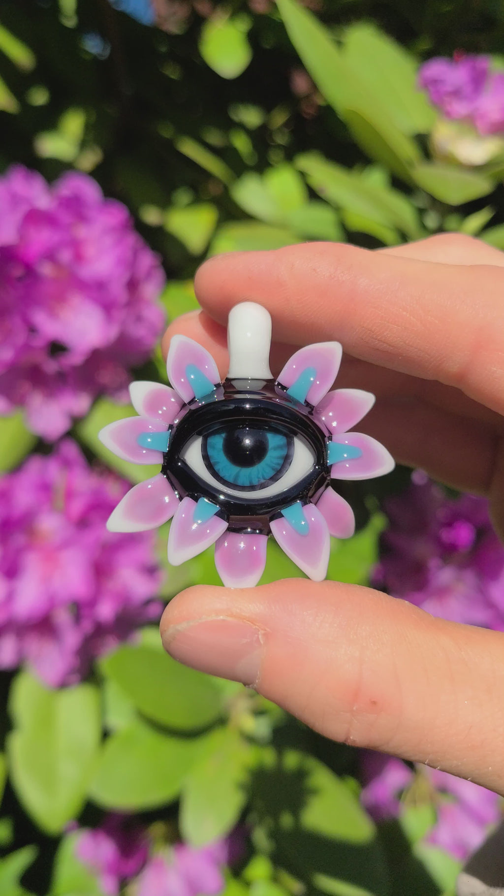 Eye Flower Glass Pendant