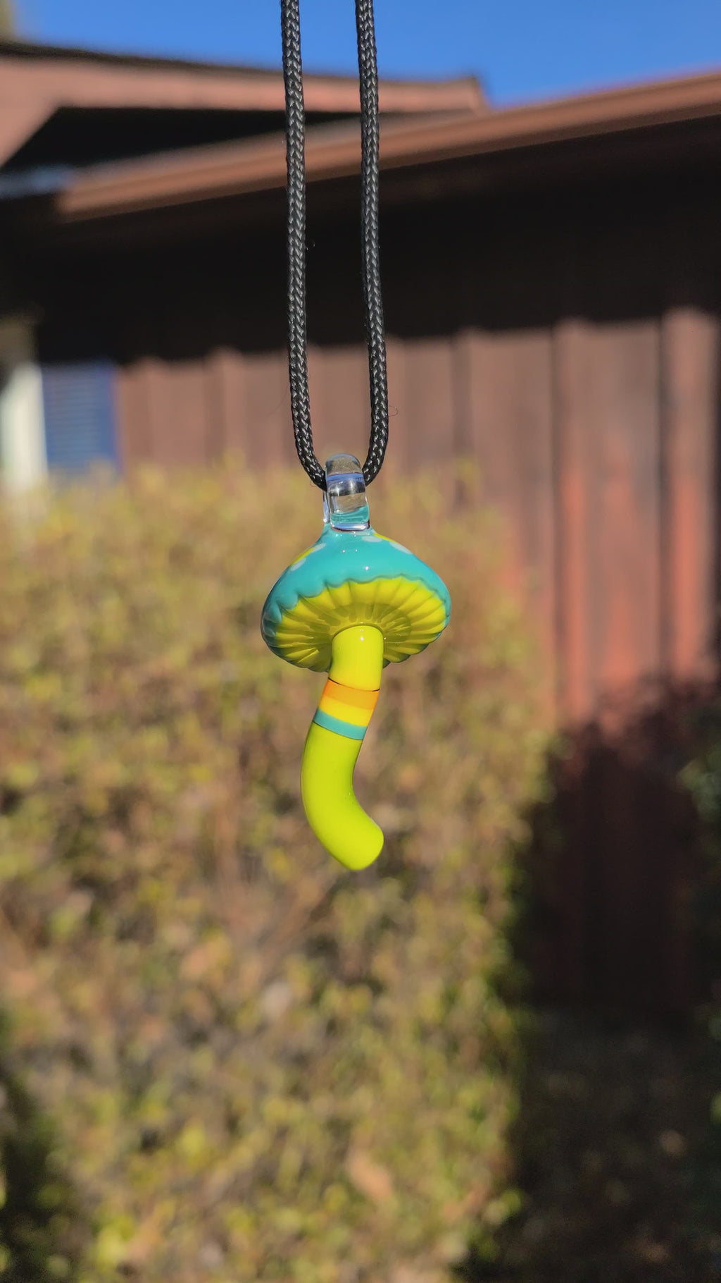 Floral Mushroom Glass Pendant