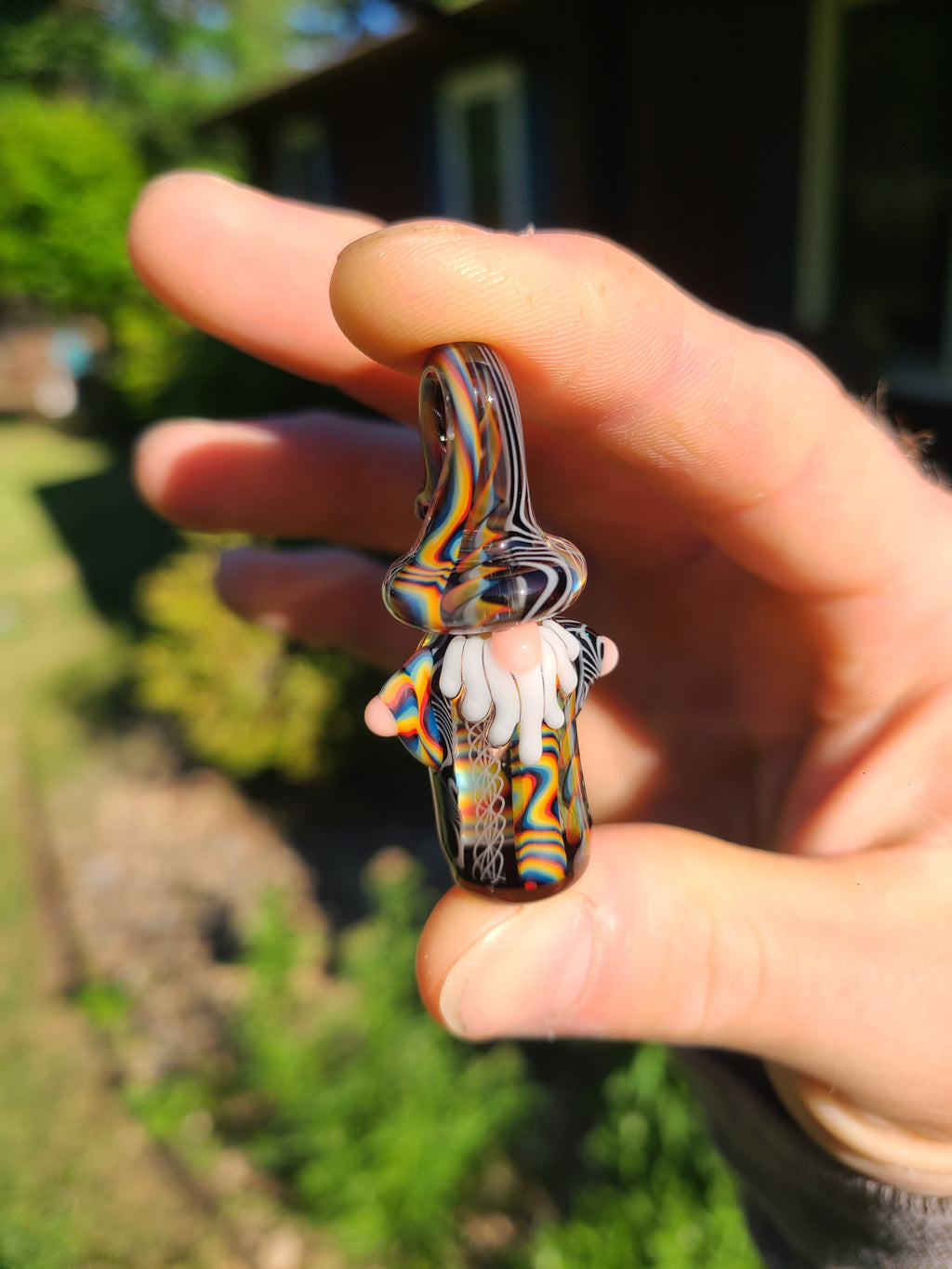 Trippy Cane Wizard Glass Pendant