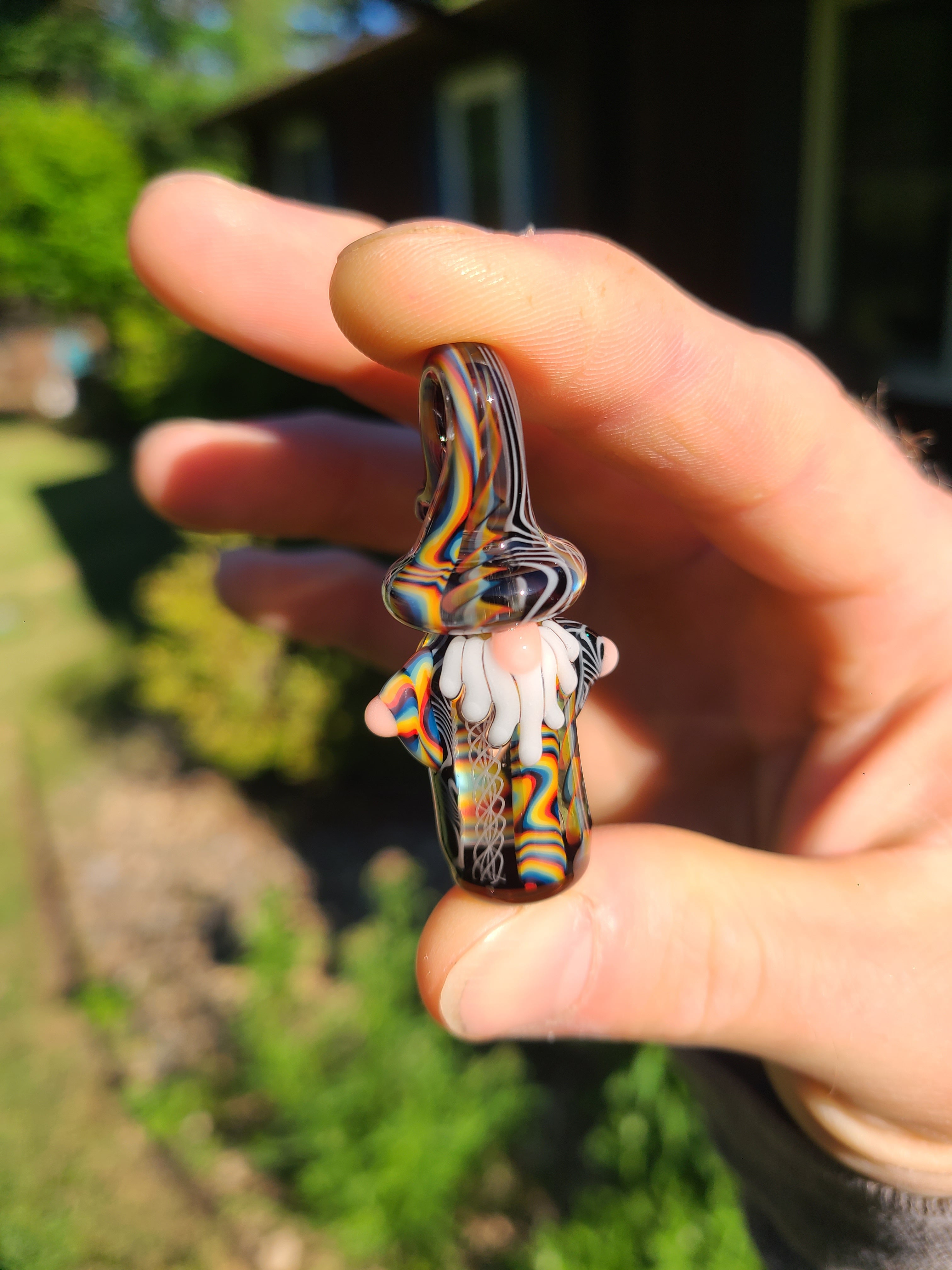 Trippy Cane Wizard Glass Pendant