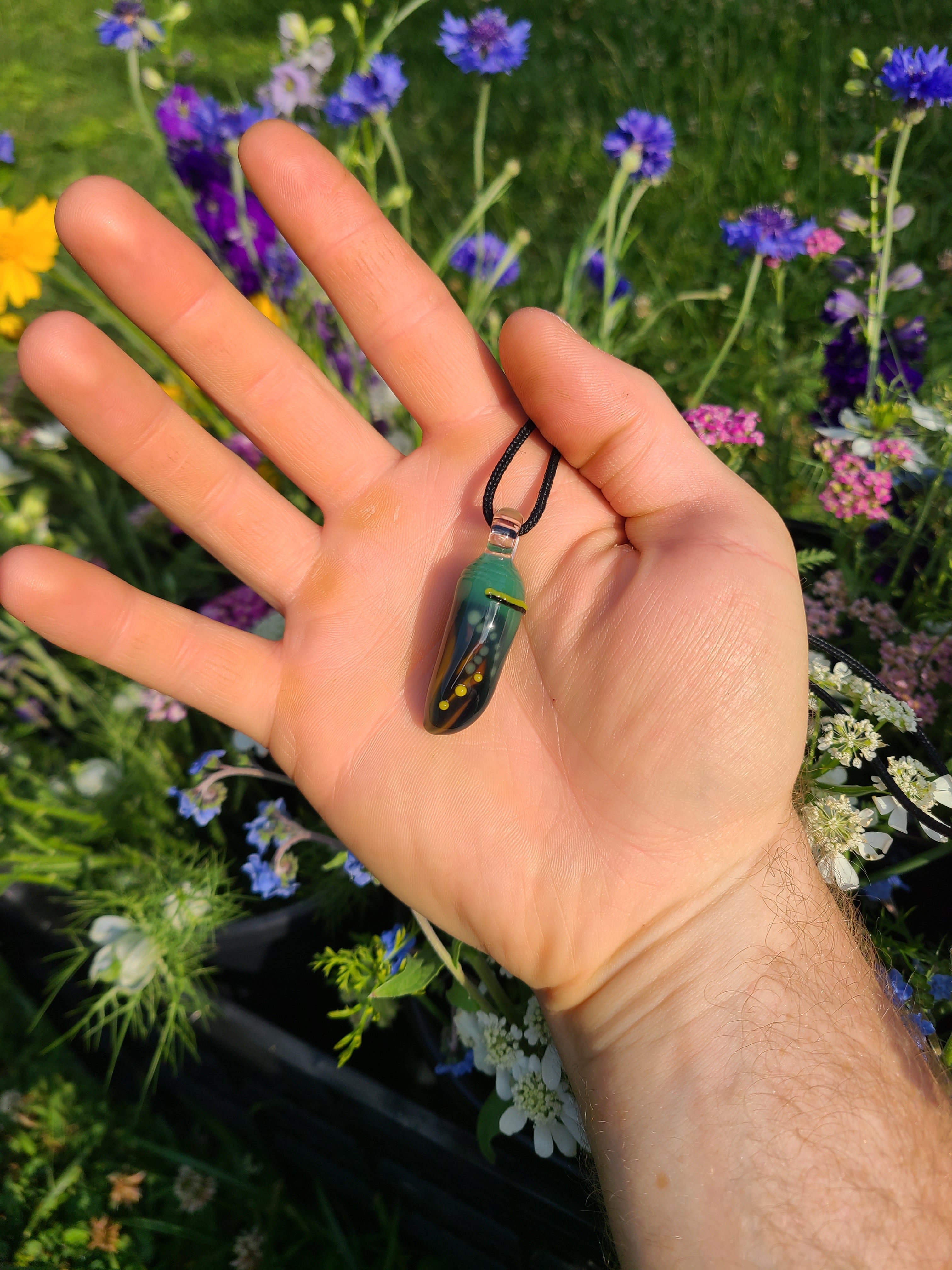 Monarch Butterfly Chrysalis Glass Pendant *Made to Order*