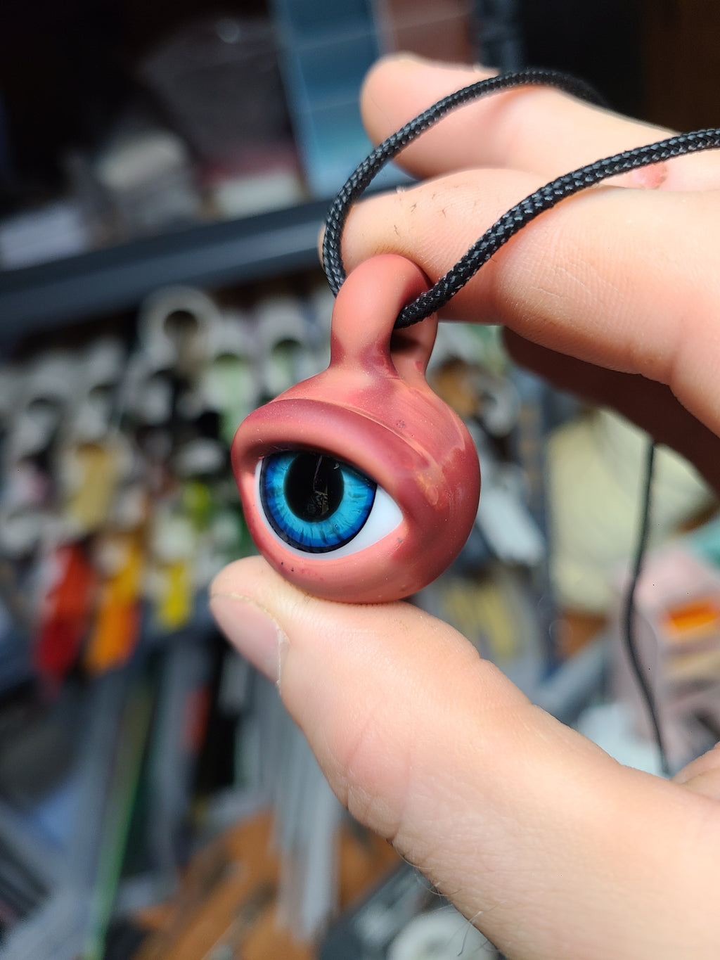 Matte Rust Eye Glass Pendant