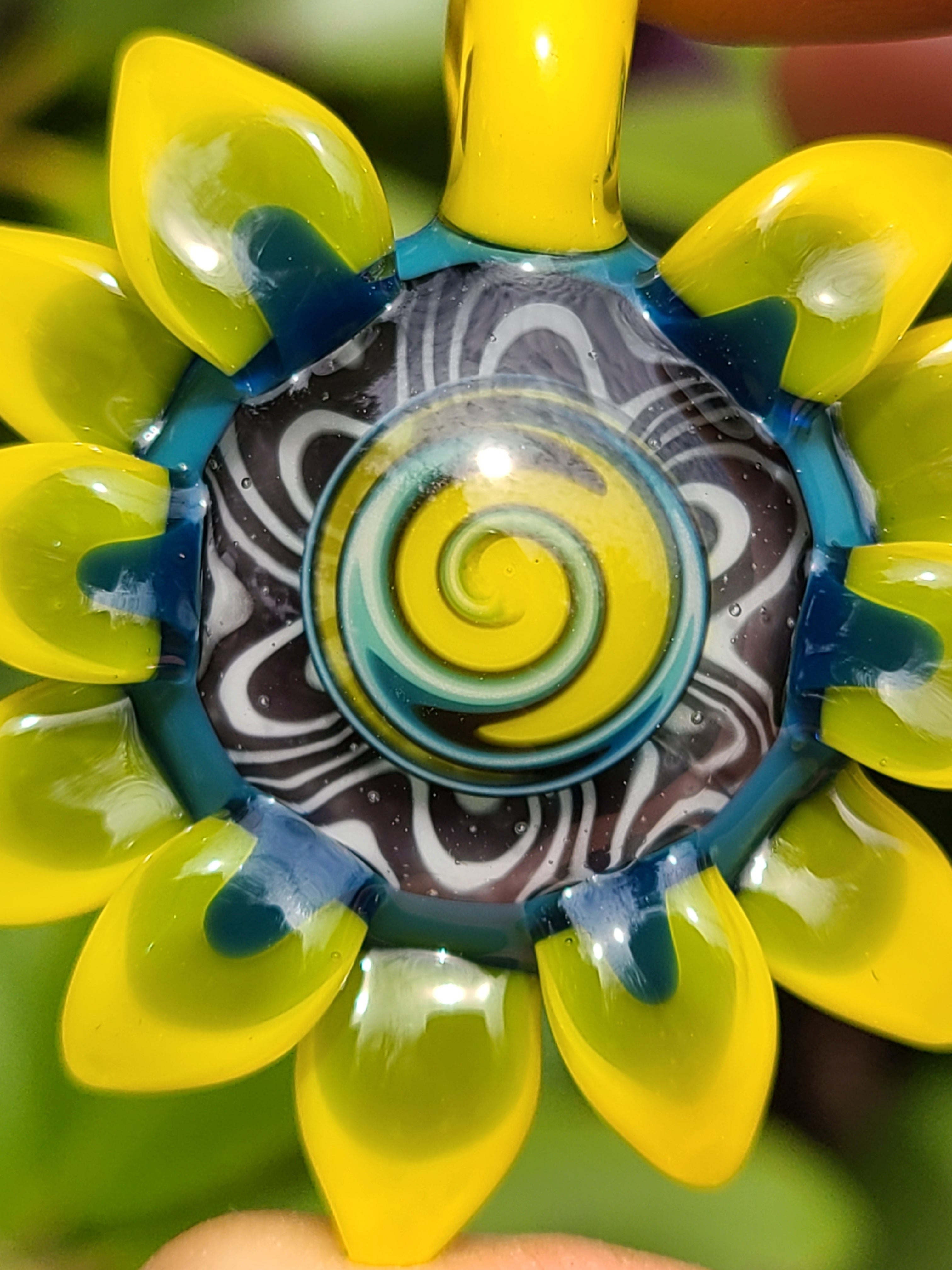 UV Flower Glass Pendant