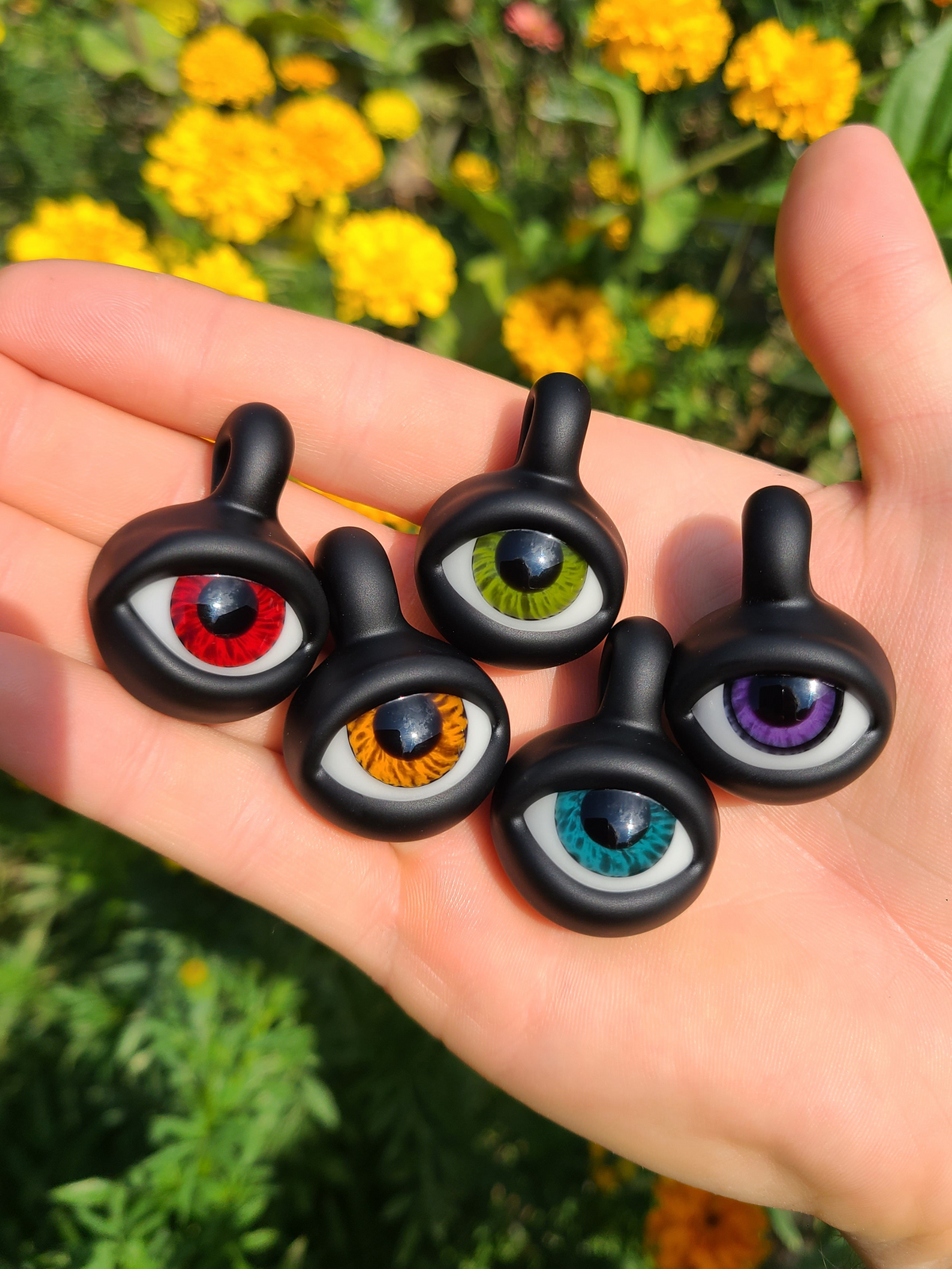 CUSTOM: Matte Black Eye Glass Pendant