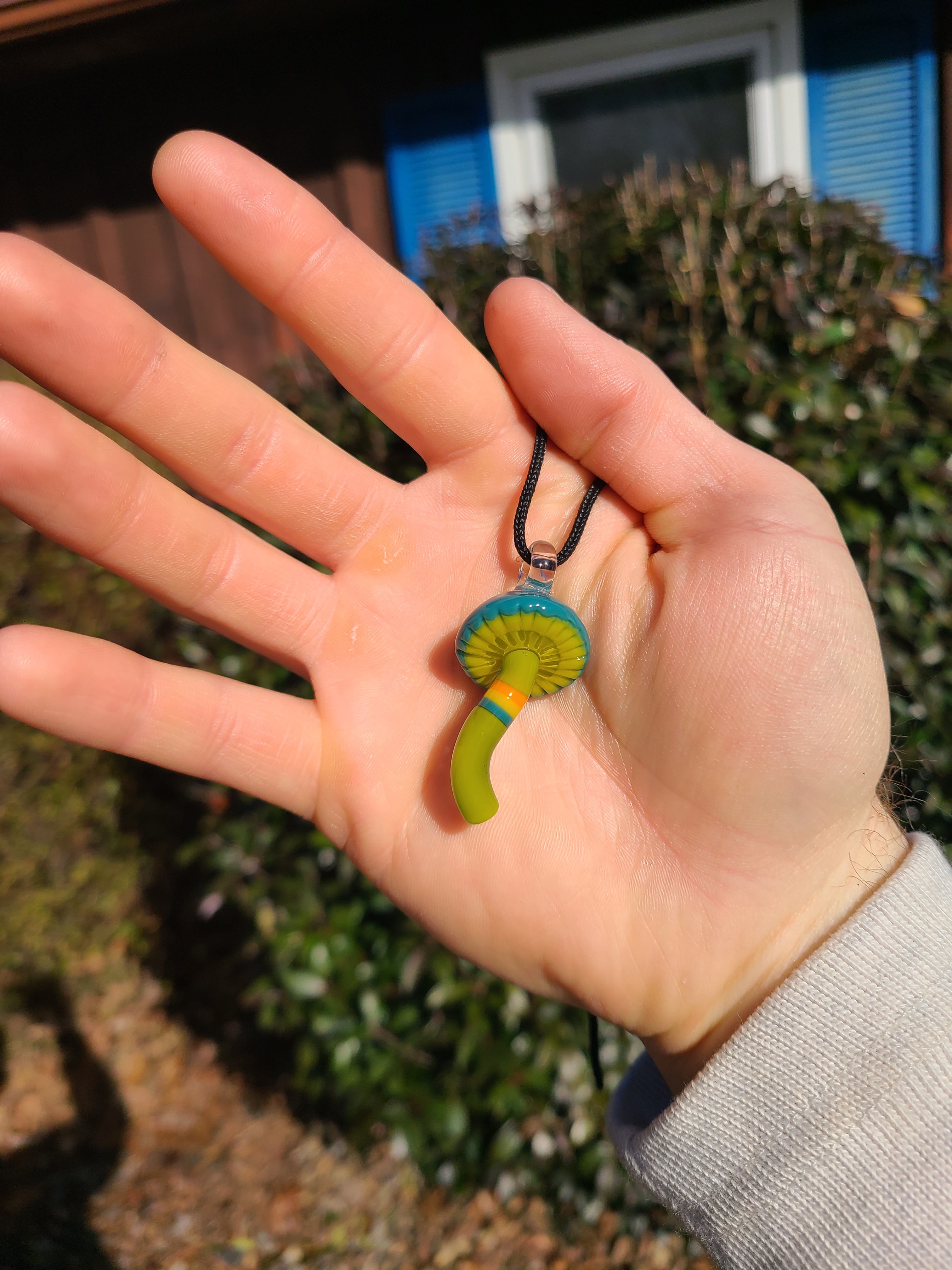 Floral Mushroom Glass Pendant