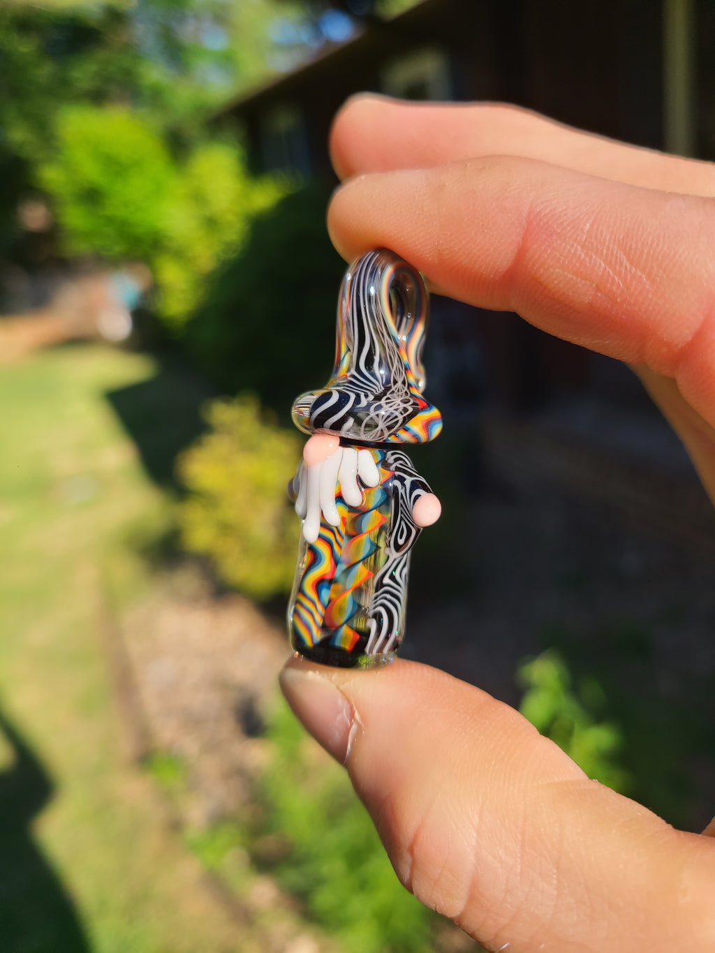 Trippy Cane Wizard Glass Pendant