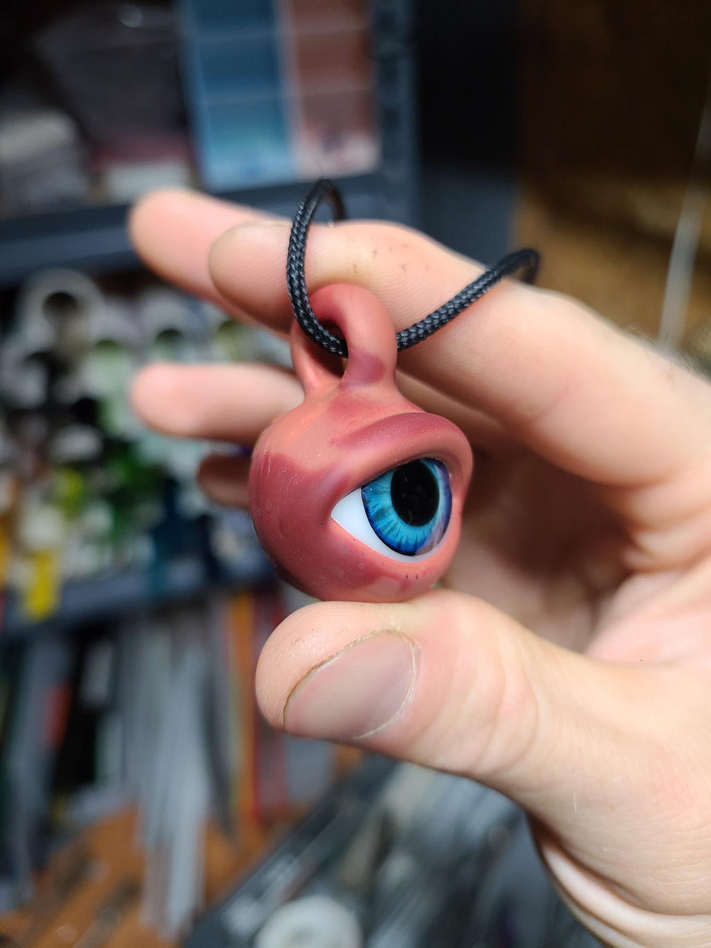 Matte Rust Eye Glass Pendant