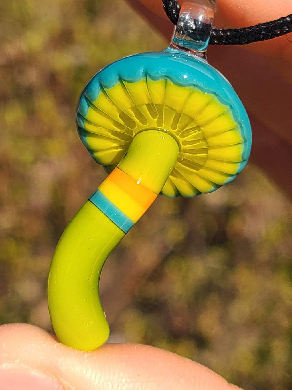 Floral Mushroom Glass Pendant