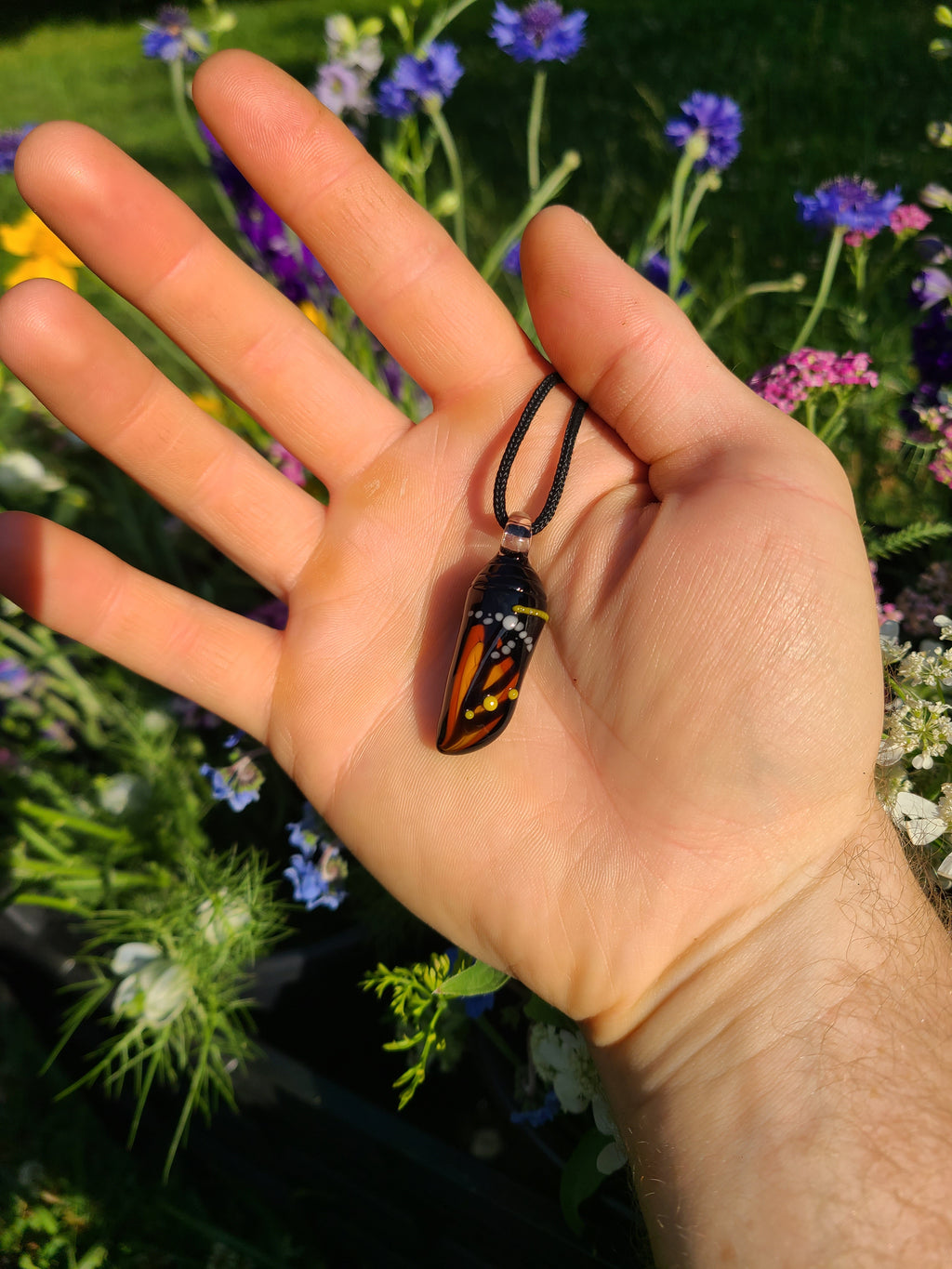 Monarch Chrysalis Glass Pendant *Made to Order*