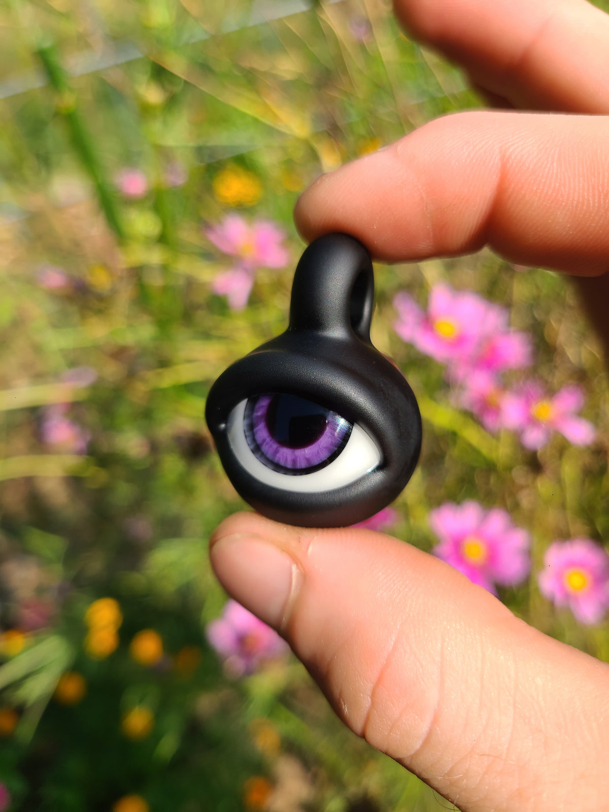 CUSTOM: Matte Black Eye Glass Pendant