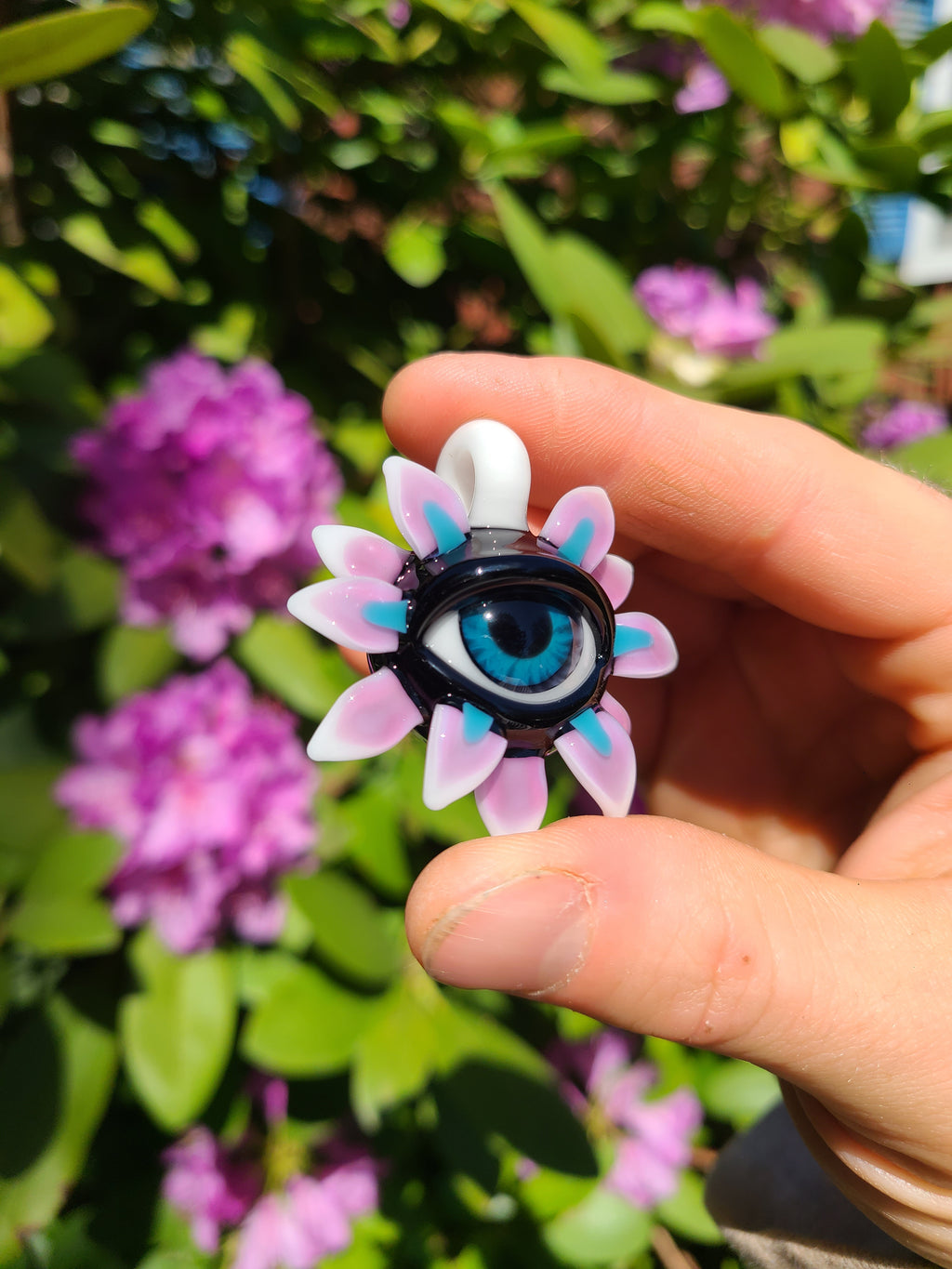 Eye Flower Glass Pendant