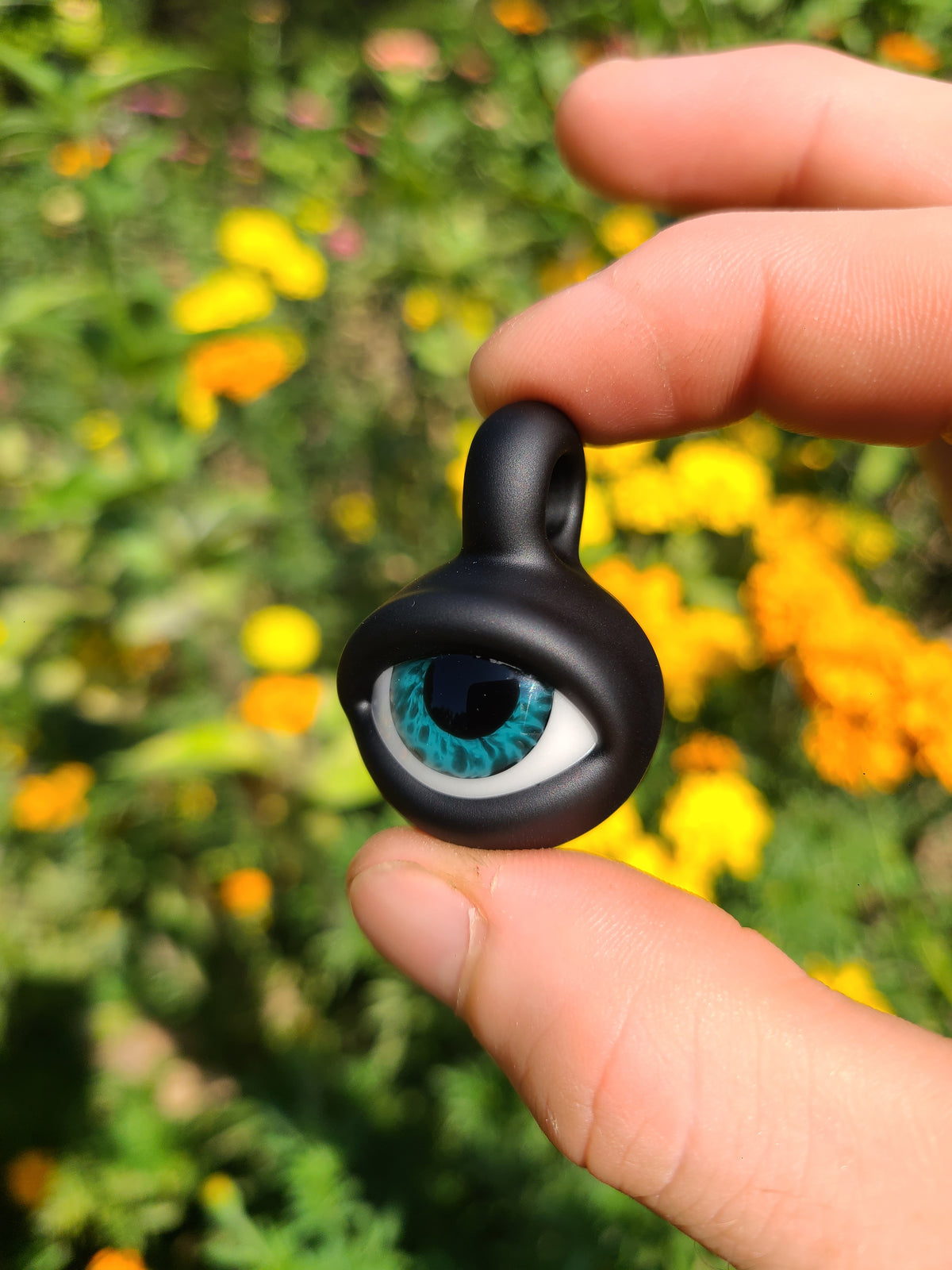 CUSTOM: Matte Black Eye Glass Pendant