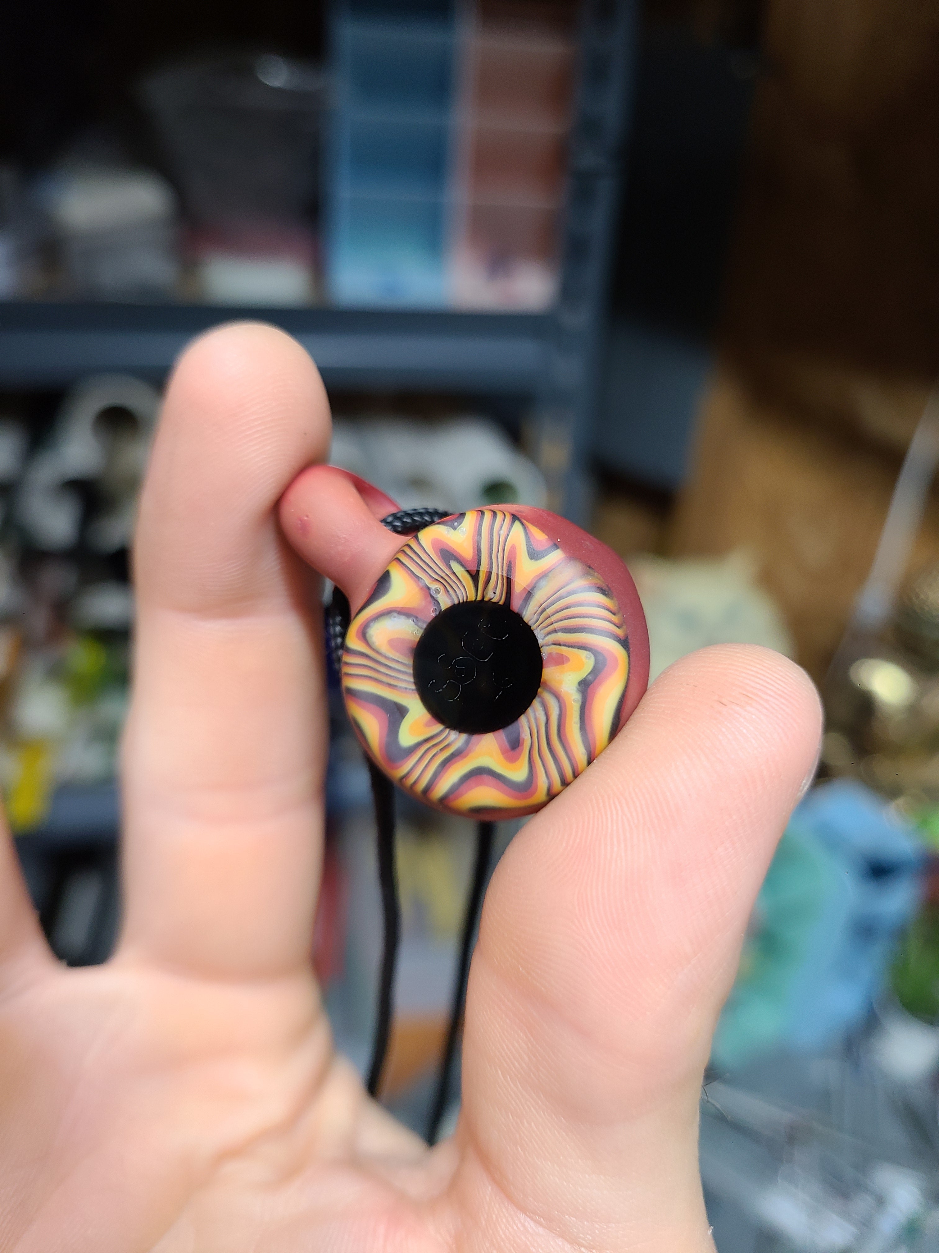 Matte Rust Eye Glass Pendant