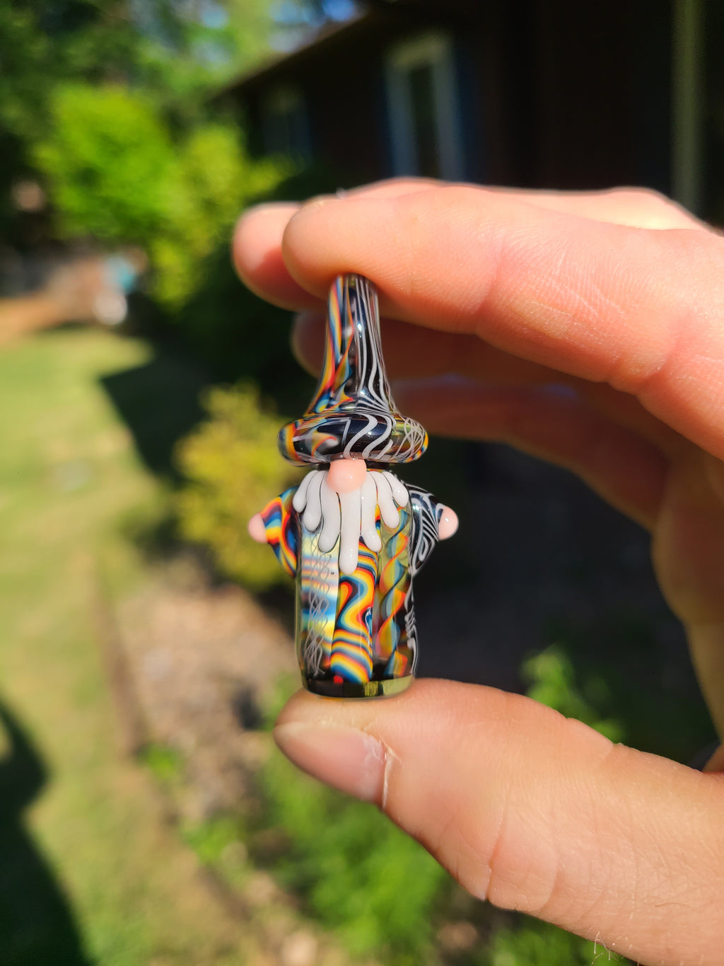 Trippy Cane Wizard Glass Pendant