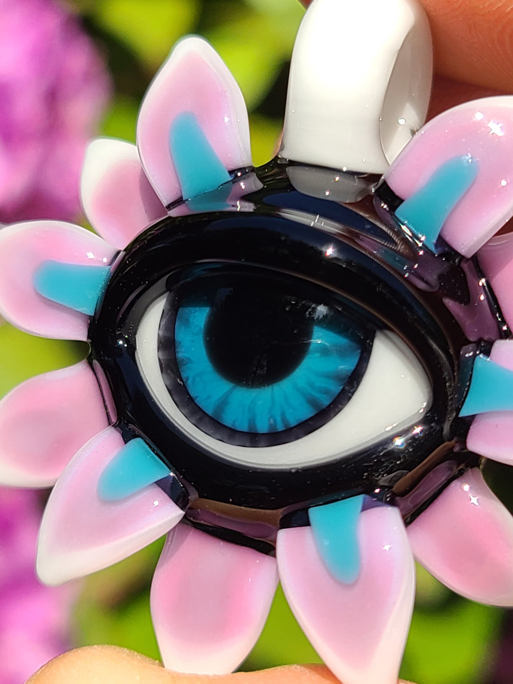 Eye Flower Glass Pendant