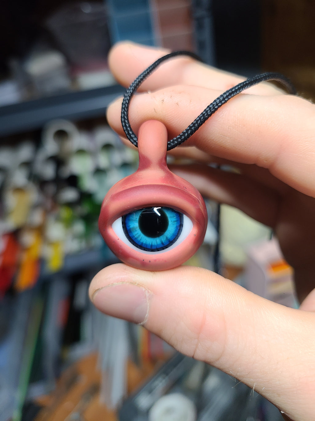 Matte Rust Eye Glass Pendant