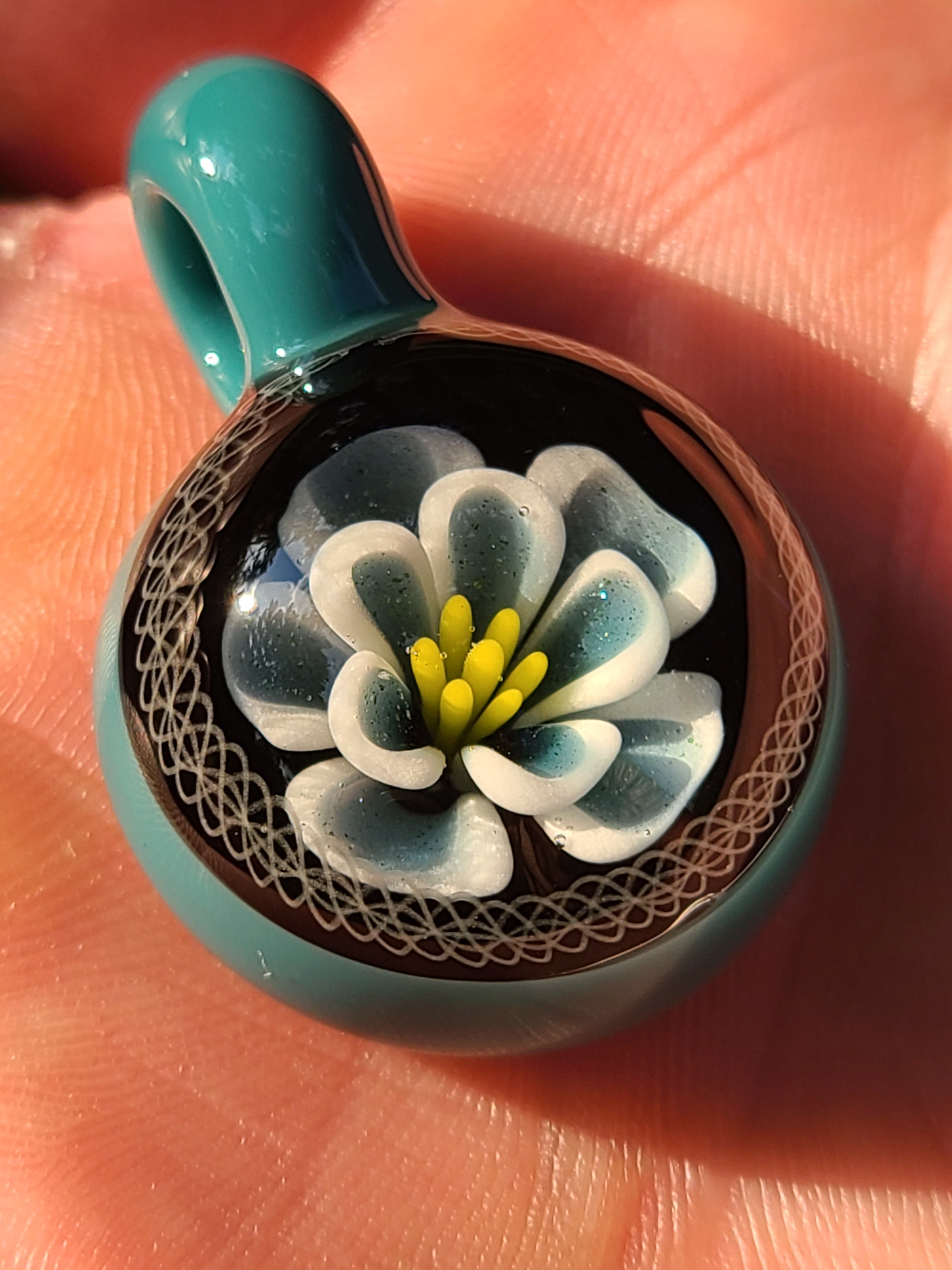 Floating Flower Glass Pendant