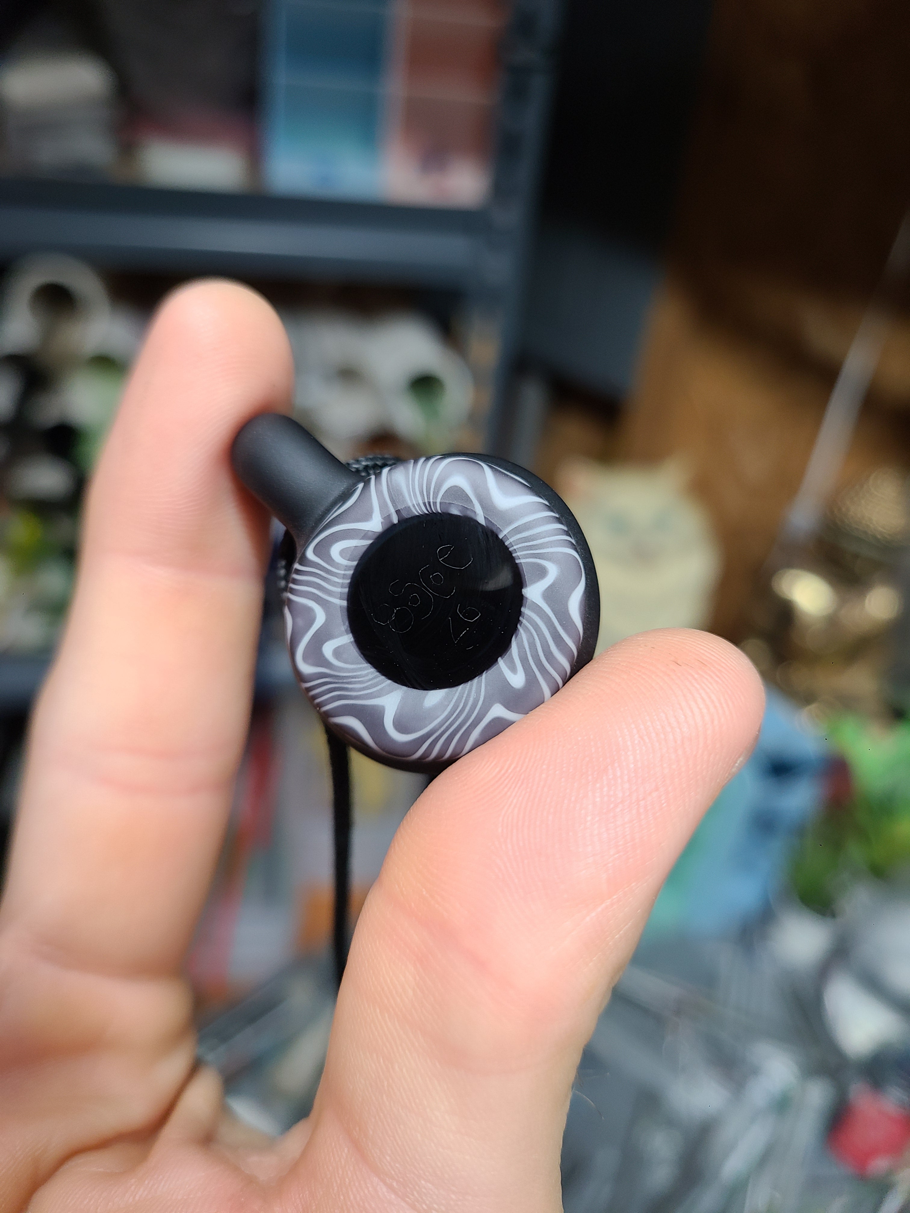 Matte Black Eye Glass Pendant