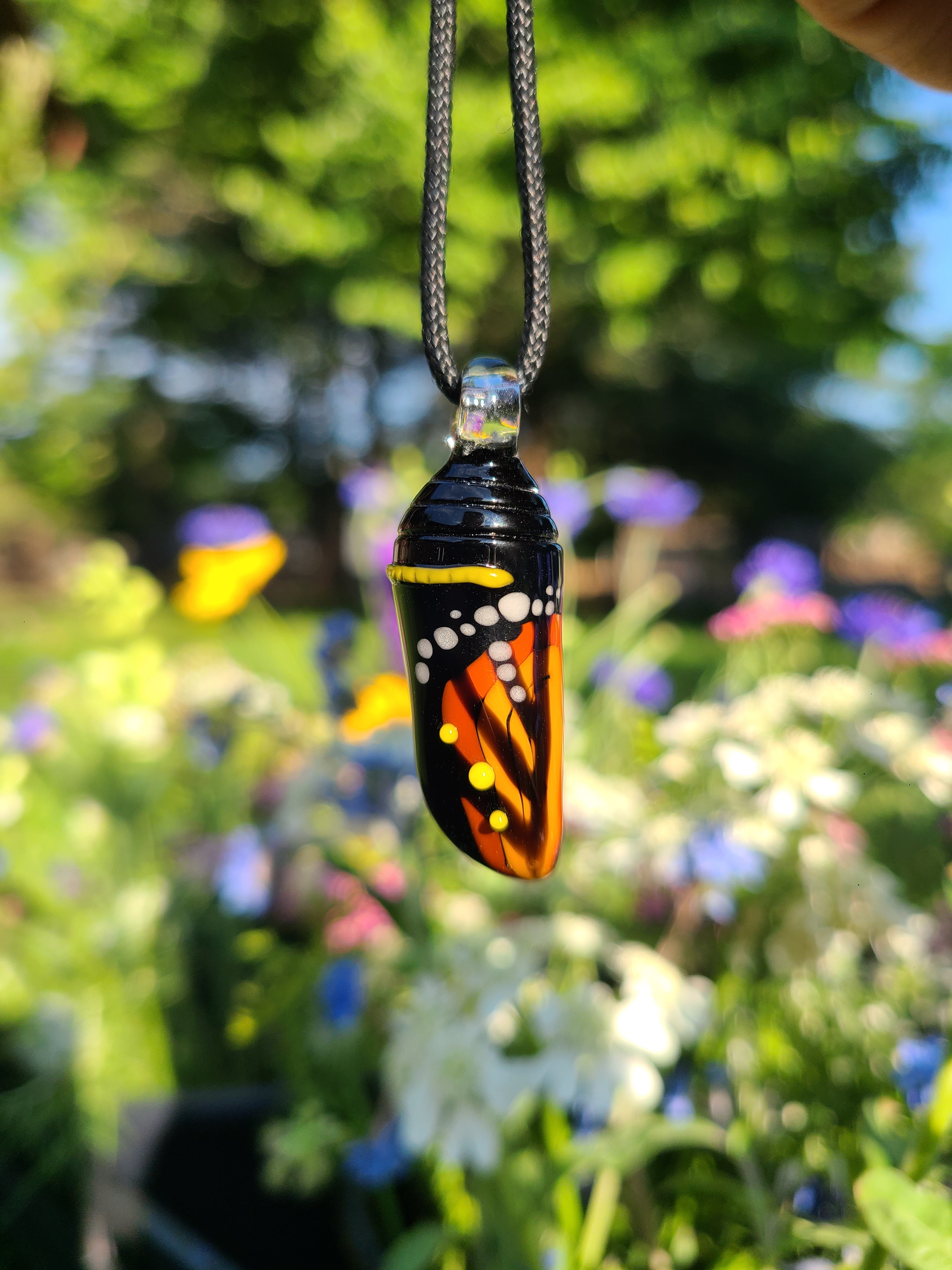 Monarch Chrysalis Glass Pendant *Made to Order*