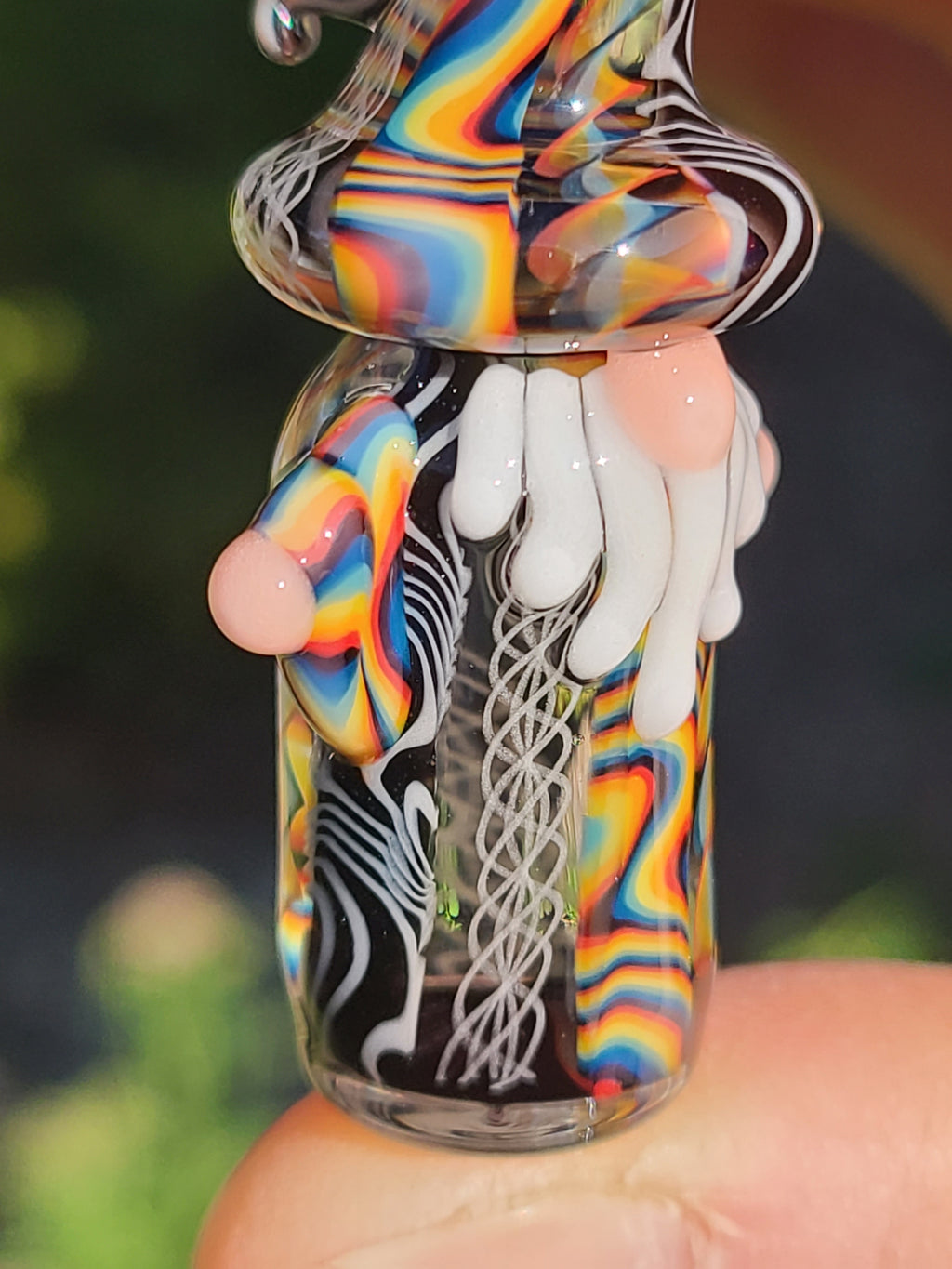 Trippy Cane Wizard Glass Pendant