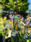 Rainbow Monarch Chrysalis Glass Pendant *Made to Order*