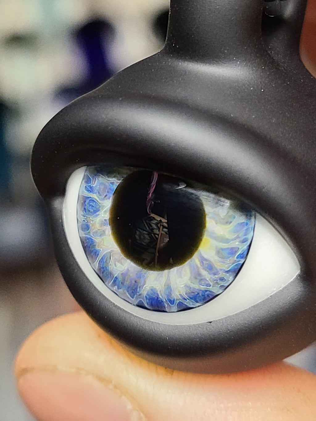 Matte Black Eye Glass Pendant