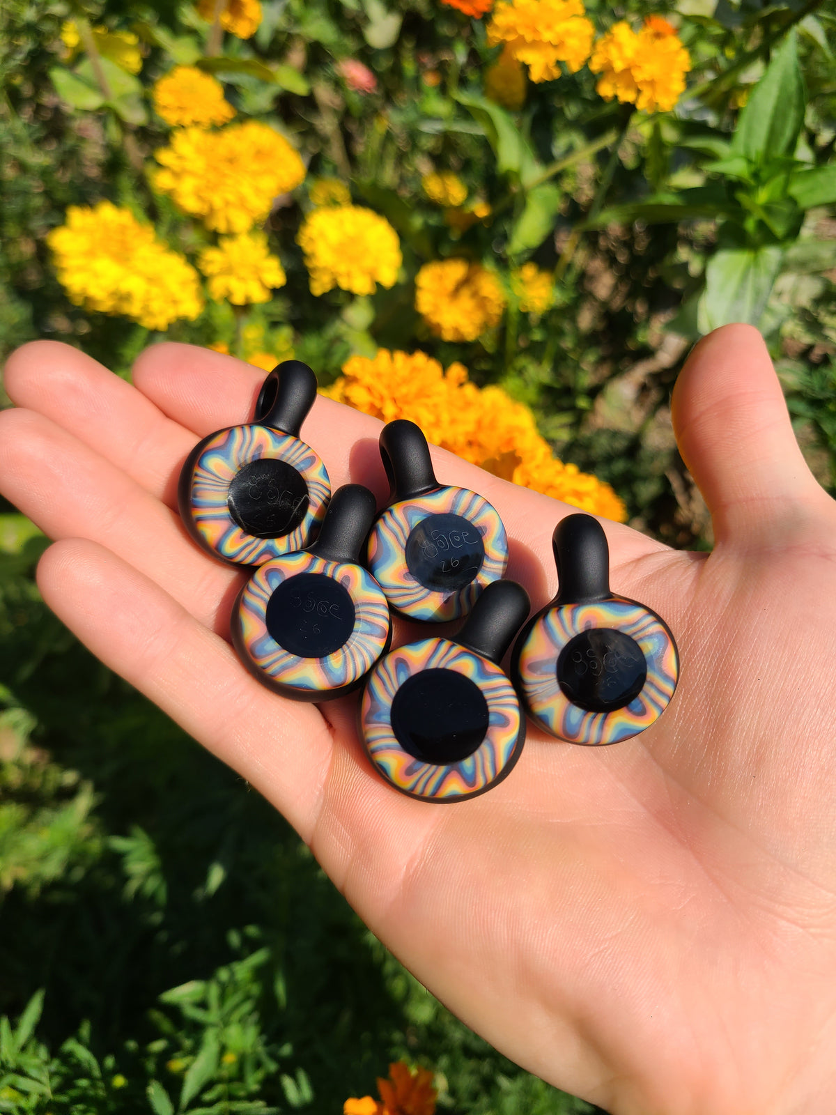 CUSTOM: Matte Black Eye Glass Pendant