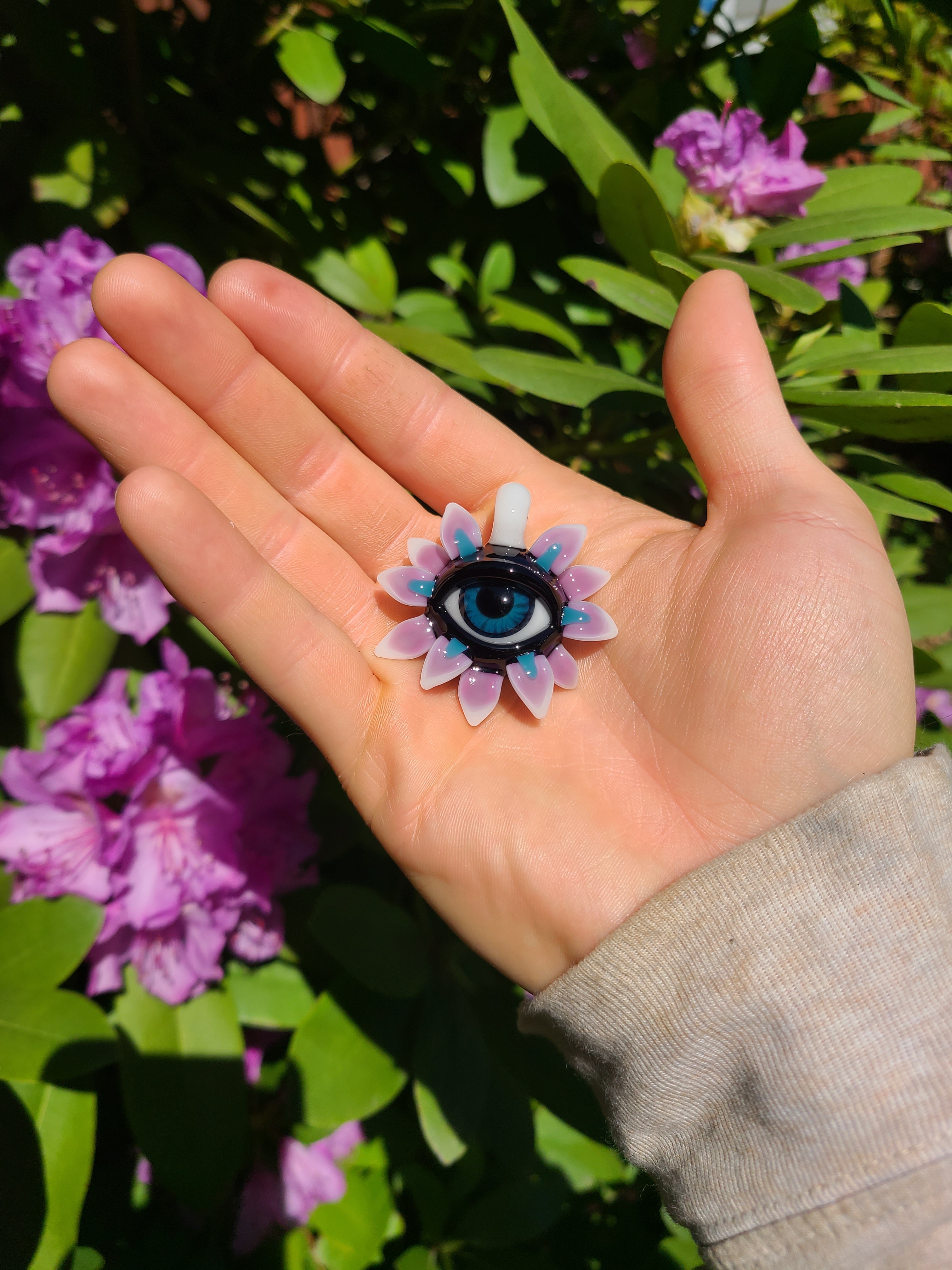 Eye Flower Glass Pendant
