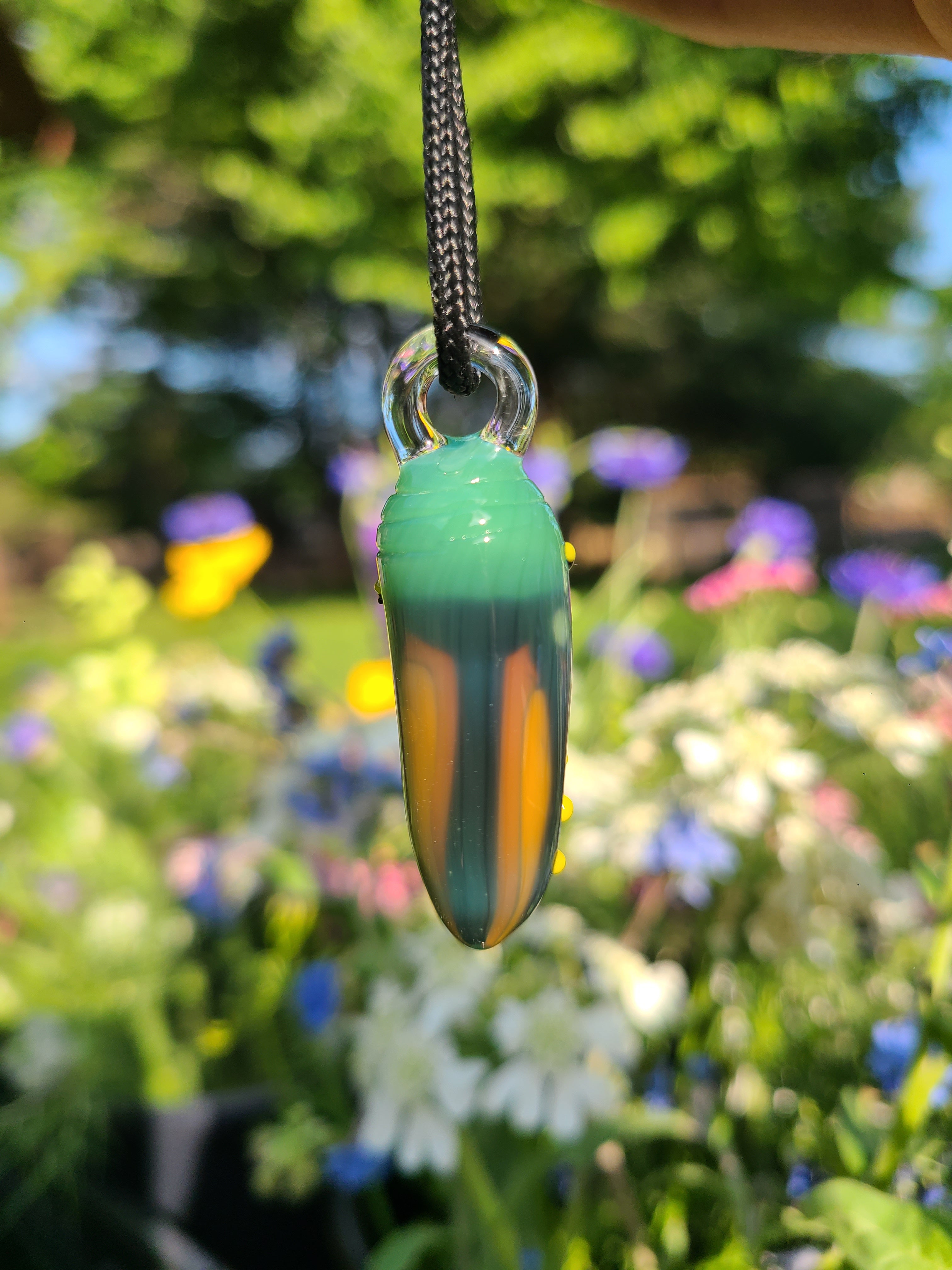 Monarch Butterfly Chrysalis Glass Pendant *Made to Order*