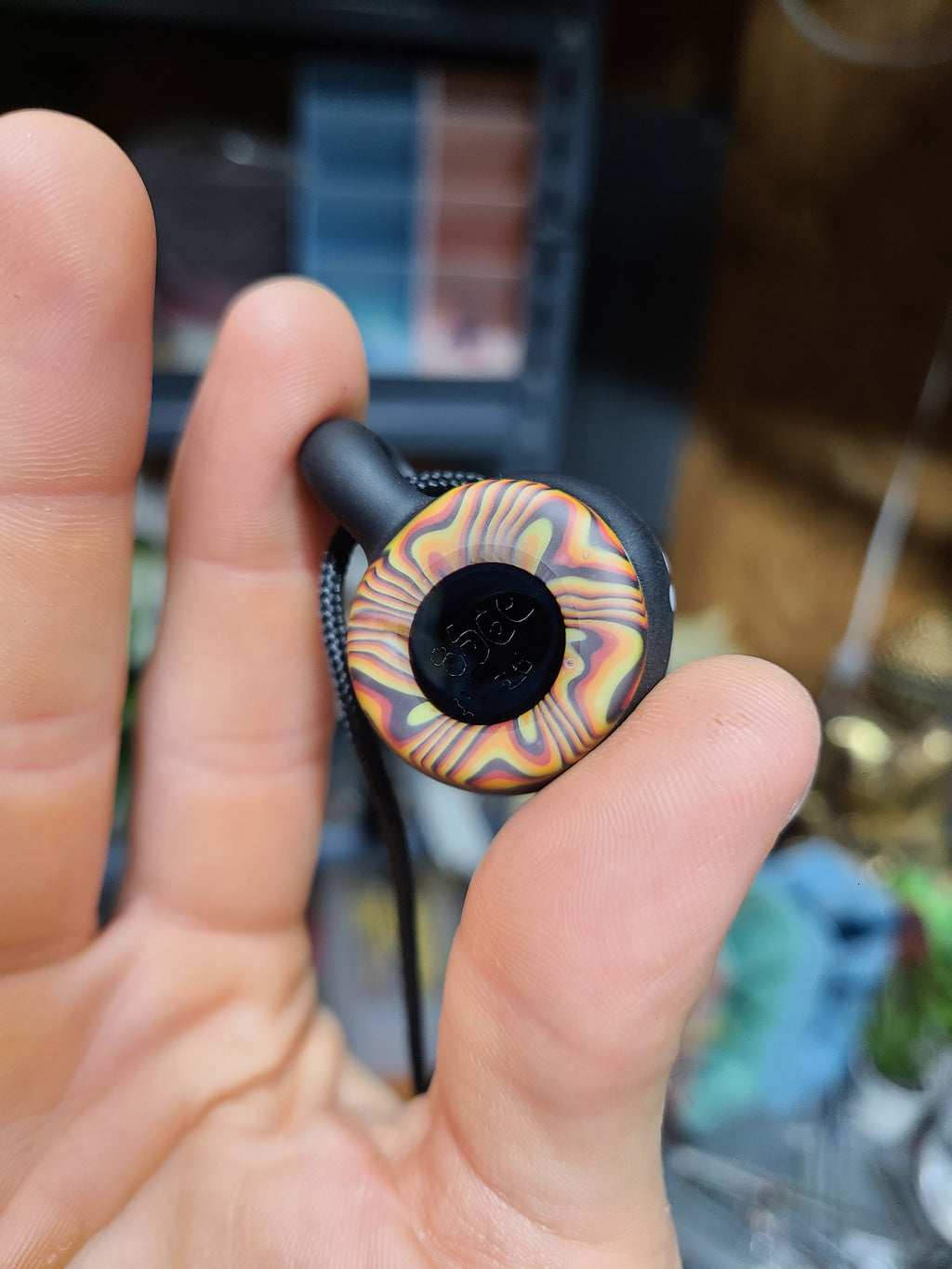 Matte Black Eye Glass Pendant