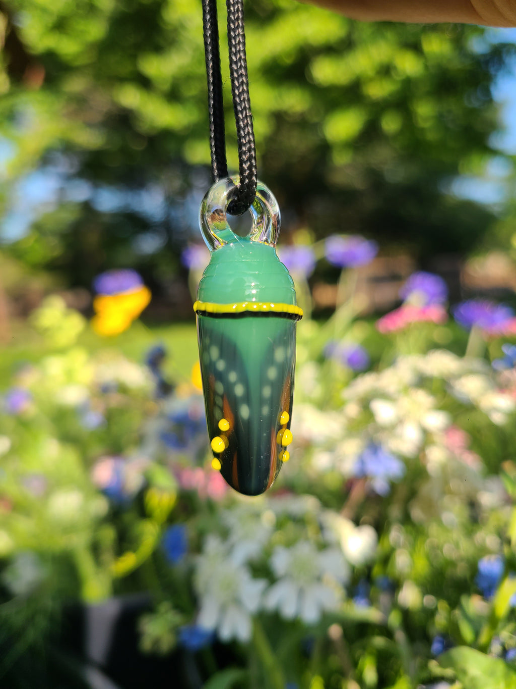 Monarch Butterfly Chrysalis Glass Pendant *Made to Order*